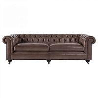 диван chesterfield прямой коричневый на ножках в Армавире