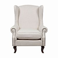 кресло мягкое с ушами белое collins wingback chair в Армавире
