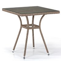 стол из иск. ротанга t282bnt-w56-70x70 light brown в Армавире