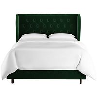 кровать двуспальная 180х200 зеленая с каретной стяжкой reed wingback emerald velvet в Армавире