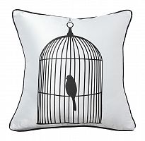 подушка с птичкой в клетке birdie in a cage white в Армавире