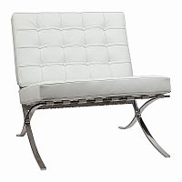 кресло barcelona chair экокожа белое в Армавире