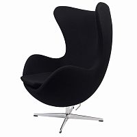 кресло arne jacobsen style egg chair черное в Армавире
