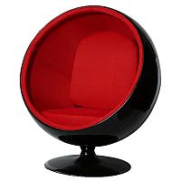 кресло eero ball chair черно-красное в Армавире