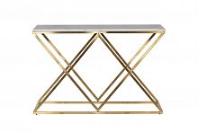 консоль белая с золотыми фигурными ножками bianco namibia 120x40x78 см в Армавире