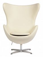 кресло egg chair кожа кремовое в Армавире
