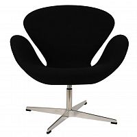 кресло arne jacobsen style swan chair черная шерсть в Армавире