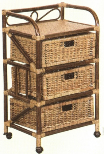комод с плетёными ящиками tower (темный) в Армавире