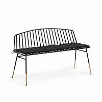 siena bench 120 черный металл черная ткань от la forma (ex julia grup) в Армавире