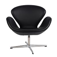 кресло arne jacobsen style swan chair черное в Армавире