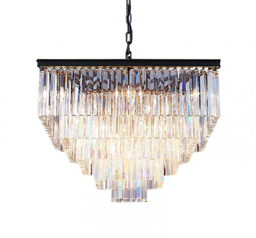 люстра odeon square 80 черное основание, прозрачное стекло в Армавире