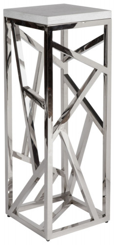 консоль geometric высокая 40x40x110 металл, белая столешница в Армавире