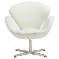 кресло swan chair кашемир белое в Армавире