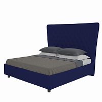 кровать двуспальная 180х200 синяя из велюра quicksand в Армавире