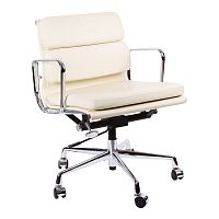кресло eames style с регулируемой высотой кремовая кожа в Армавире