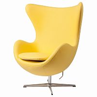 кресло egg chair кожа желтое в Армавире