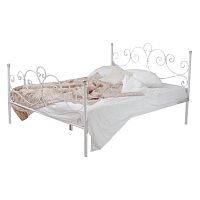 кованая двуспальная кровать 180х200 с двумя спинками белая флоренция в Армавире