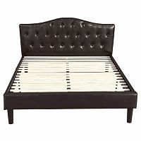 кровать двуспальная 160х200 темно-коричневая с каретной стяжкой kody в Армавире