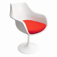 кресло tulip armchair бело-красное шерсть в Армавире