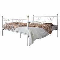 кованая двуспальная кровать 160х200 с двумя спинками белая симона в Армавире