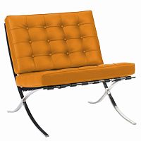 кресло barcelona chair кожа оранжевое в Армавире