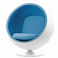 кресло ball chair бело-синее в Армавире