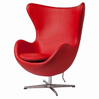 кресло egg chair кожа красное в Армавире