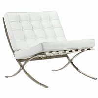 кресло barcelona chair белое в Армавире