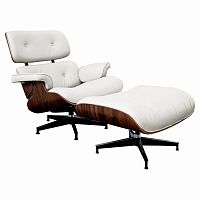 кресло lounge chair & ottoman белое в Армавире