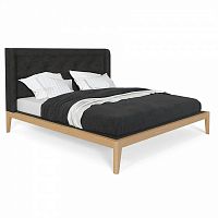 кровать двуспальная с мягким изголовьем 160x200 темно-серая fly soft new в Армавире