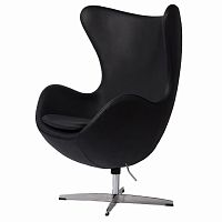 кресло egg chair кожа черное в Армавире