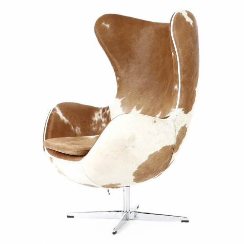 кресло egg chair коричнево-белое в Армавире