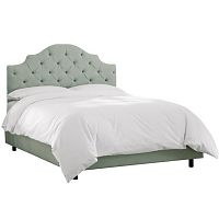 кровать двуспальная 180х200 светло-голубая с каретной стяжкой henley tufted swedish blue в Армавире