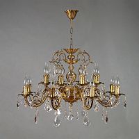подвесная люстра ambiente alicante 8888/8+8 ab leaf crystal бронза в Армавире