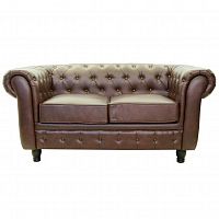 диван chesterfield двухместный прямой коричневый в Армавире