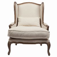 кресло мягкое с ушами lorraine chair with burlap бежевое в Армавире