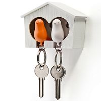 держатель+брелок для ключей двойной sparrow белый-оранж в Армавире