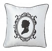 подушка с изображением женского силуэта ladies' profile white в Армавире