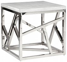 стол журнальный geometric маленьки белый хром в Армавире