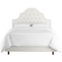 кровать двуспальная 180х200 белая с каретной стяжкой harvey tufted white в Армавире