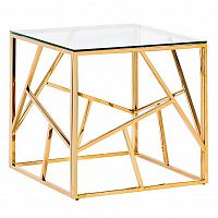 стол журнальный gold cube 55*55*55 см золотой, белый в Армавире