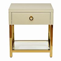 тумбочка с выдвижным ящиком classic бежевая с золотом в Армавире