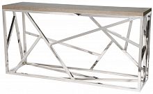 консоль geometric 180x50x90 хром, коричневая столешница в Армавире