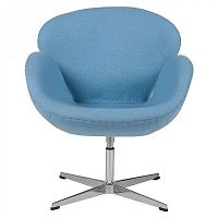 кресло swan chair шерсть голубое в Армавире