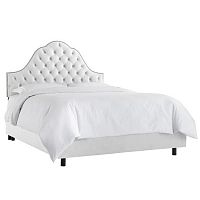 кровать двуспальная 160х200 белая с каретной стяжкой alina tufted white в Армавире