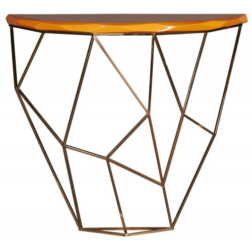 консоль geometric 100x38x90 металл, коричневая столешница в Армавире
