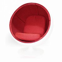 кресло ball chair бело-красное в Армавире