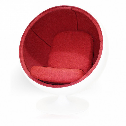 кресло ball chair бело-красное в Армавире