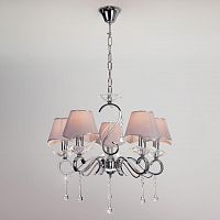 подвесная люстра eurosvet kelly 10085/5 хром/прозрачный хрусталь strotskis в Армавире