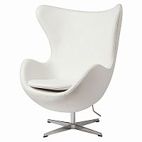 кресло egg chair кожа белое в Армавире